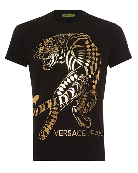 versace jeans tiger logo t shirt|Versace Jeans Mens Tiger Logo Short Sleeve T.